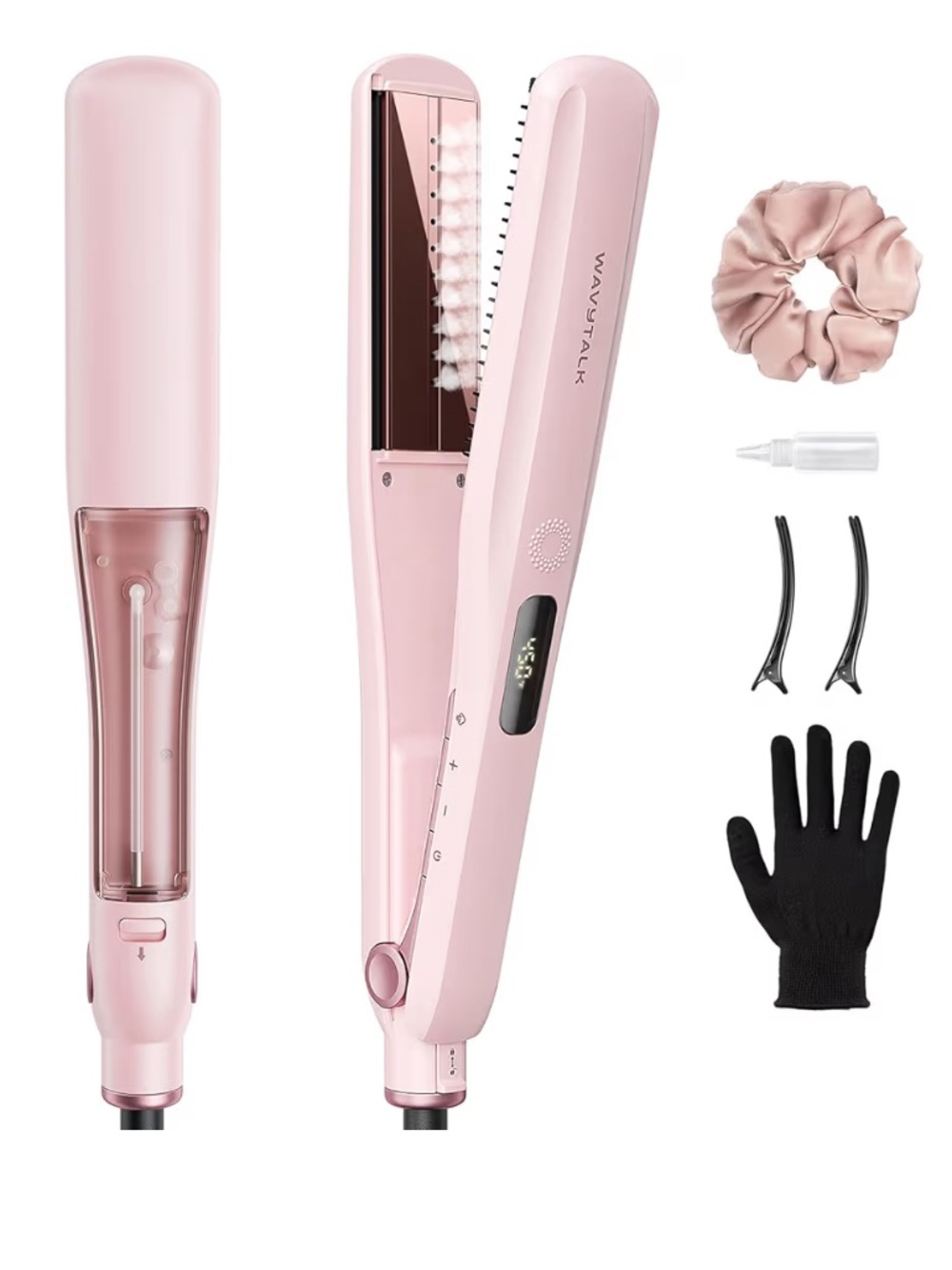 NWB WavyTalk Steam Sesh Hair Straightener Sakura Pink Color